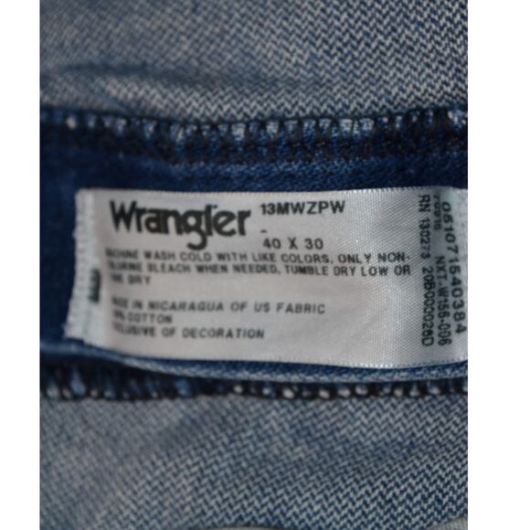 Wrangler Cowboy Men's 40x30 Distressed Western Denim Jeans - Picture 5 of 8